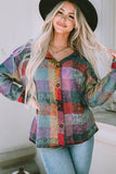 Multicolor Brushed Plaid Pocketed Oversize Shacket