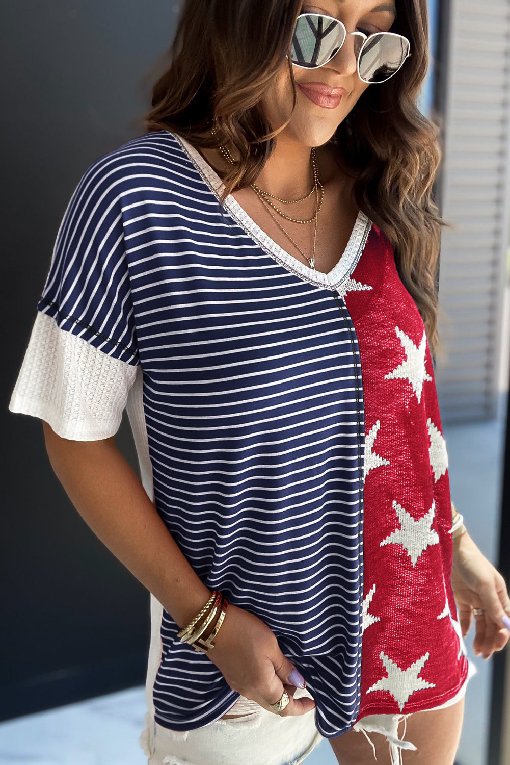 Red American Flag Stars and Stripes Tank Top