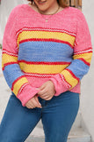 Plus Size Stripe Oversized Sweater