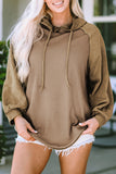 Waffled Expose Seam Drawstring Hoodie