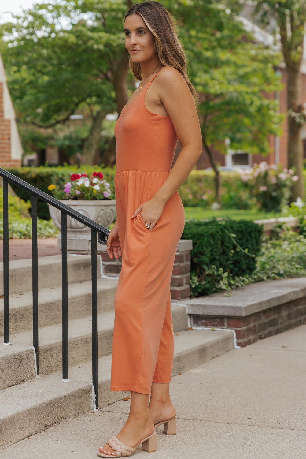 Adjustable Spaghetti Straps Wide Leg Jumpsuit