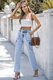 High Waist Wide Leg Cargo Jeans