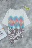 Multi-color Aztec Geometric Print T-shirt