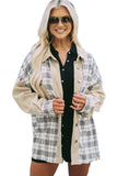 Distressed Raw Edge Plaid Patchwork Denim Jacket