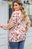 Cow Spots Colorblock Long Sleeve Plus Size Top