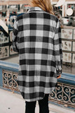 Brown Turn-down Collar Plaid Shirt Coat