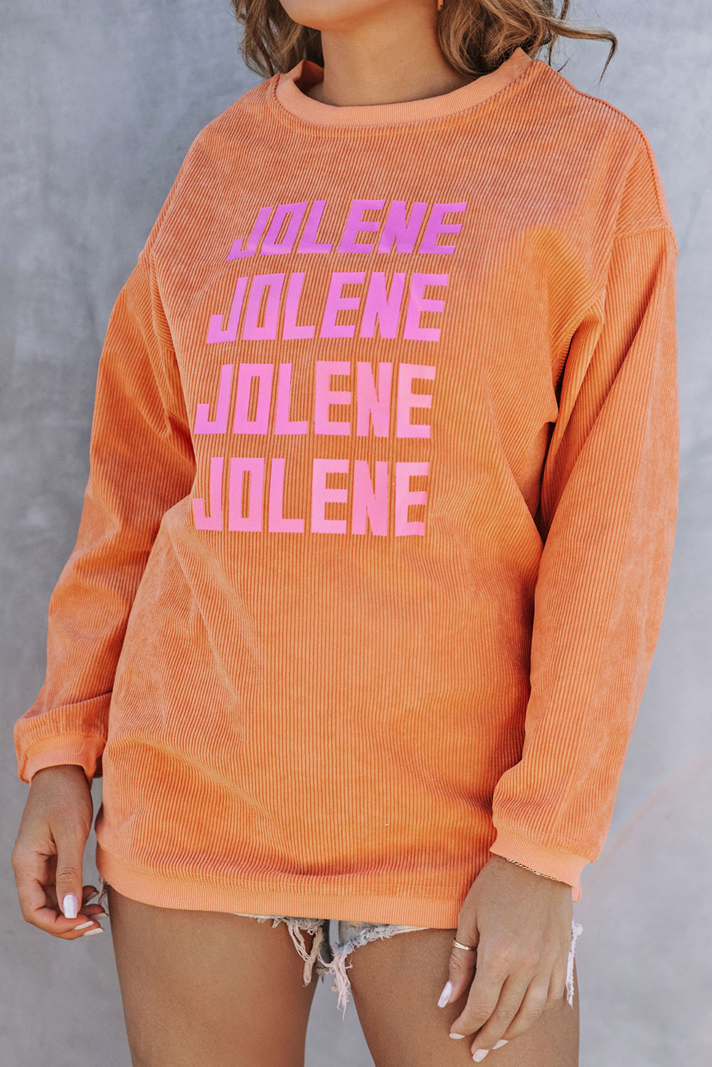 Sweat-shirt orange côtelé à imprimé fantôme Spooky Season