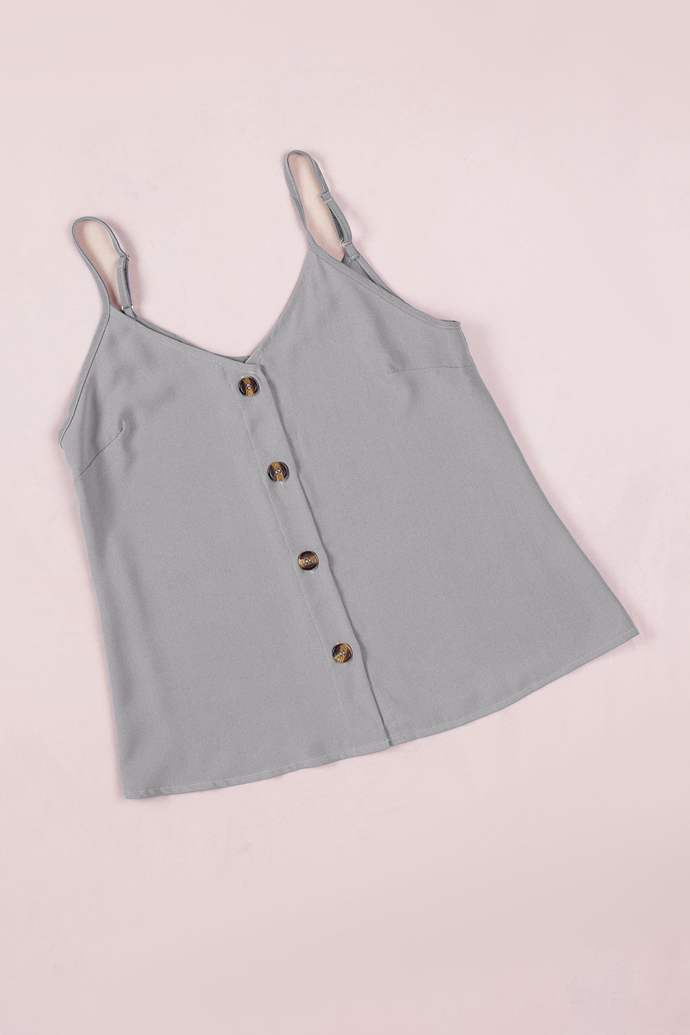 Spaghetti Strap Buttoned Tank Top