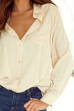 Solid Buttoned Chest Pocket High Low Loose Shirt