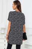 Print Side Pockets Tunic Top