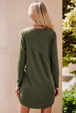 Irregular Seam Detail Long Sleeve T-shirt Dress