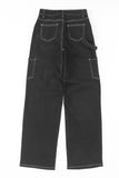 High Waist Straight Leg Cargo Pants with Pockets