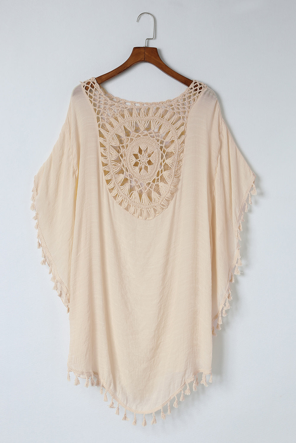 Boho Crochet Tasseled Oversized Beach Cover Up