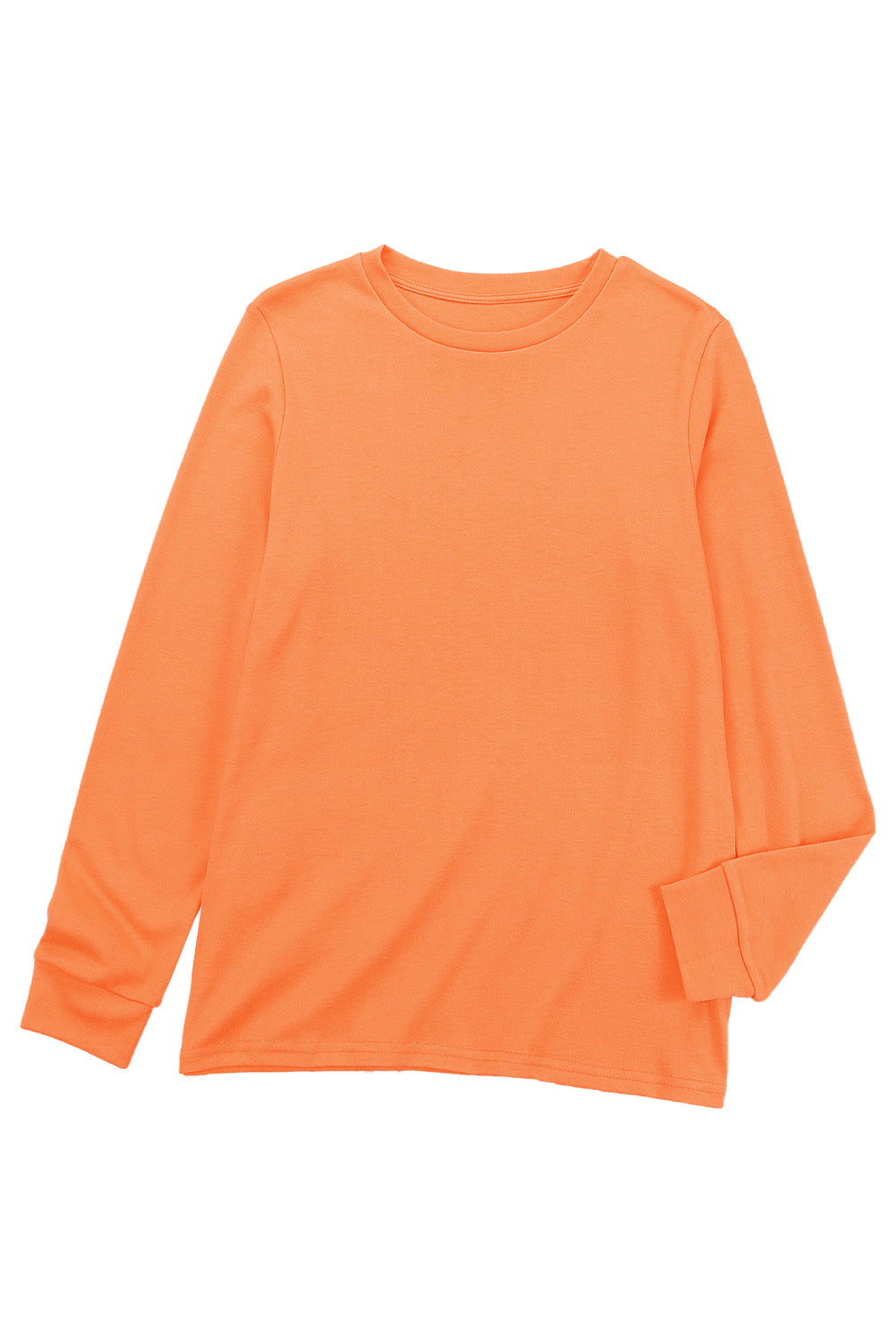 Plain Crew Neck Long Sleeve Top