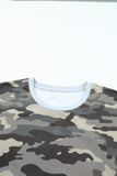 Camo Print Knotted Hem T-shirt