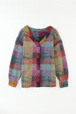 Multicolor Brushed Plaid Pocketed Oversize Shacket