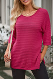 Textured Knit Drop Shoulder Tee