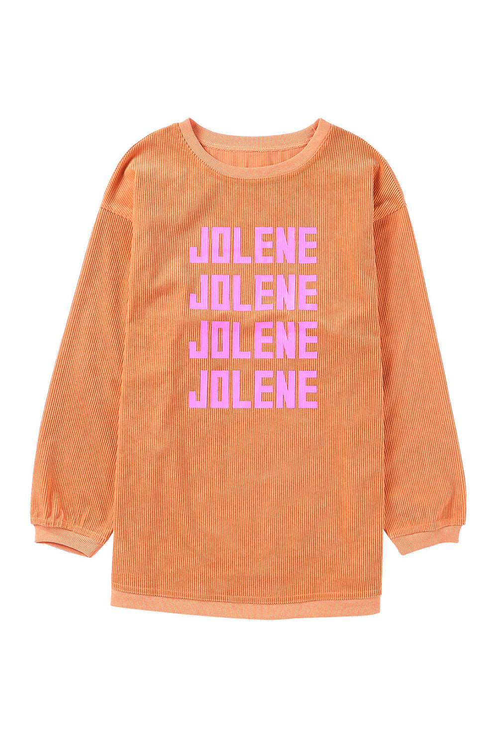 Orange THANKFUL Ribbed Corded Oversized Sweatshirt