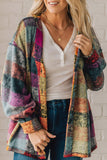 Multicolor Brushed Plaid Pocketed Oversize Shacket