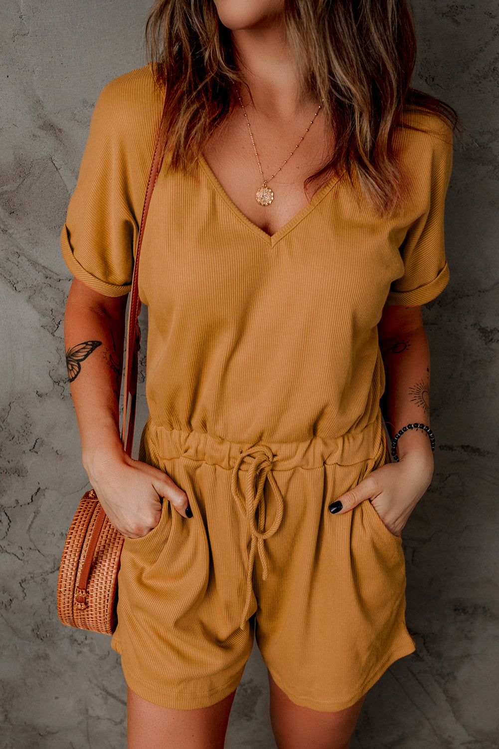 Pocketed Knit Romper