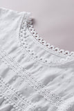 Swiss Dot Lace Splicing Short Sleeve Top