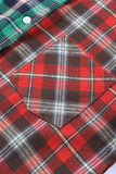 Plaid Color Block Buttoned Long Sleeve Shirt