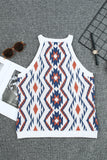 Aztec Geometric Print Knitted Tank Top