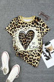 T-shirt à imprimé graphique Leopard Be Kind Heart 