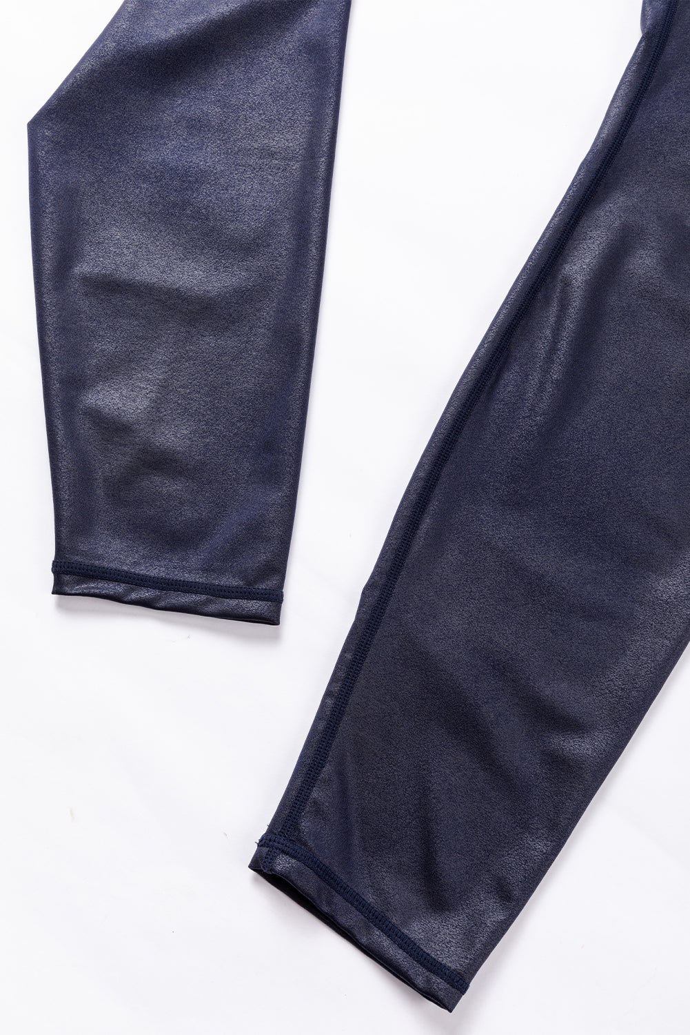 Legging en cuir élégant noir à taille croisée 