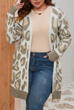 Plus Size Leopard Pattern Cardigan