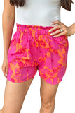 Floral Print Smocked Waist Shorts