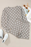 Khaki Polka Dot Knit Sweater Two Piece Set