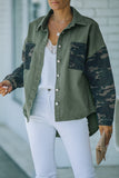 Camo Print Patchwork Button-up Jacket