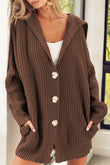 Chunky Knit Lapel Collar Button up Cardigan