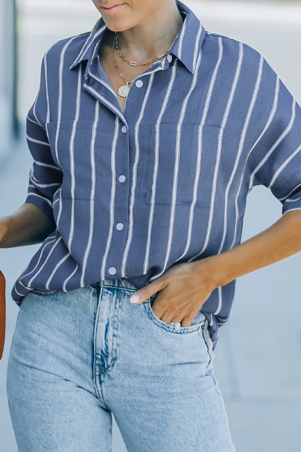 Pocketed Striped Shirt