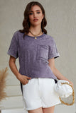 Vintage Mineral Wash Pocketed Tee with Slits