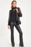 Mock Neck Lace Splicing Long Sleeve Blouse