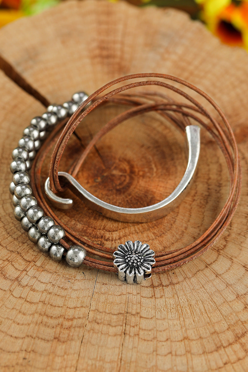 Daisy Beading Alloy Multilayer Bracelet