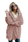 Soft Fleece Hooded Open Front Coat