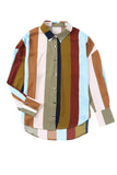 Stripe Color Block Oversized Long Sleeve Shirt