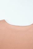 Colorblock Stitching Short Sleeve Rib Knit Top