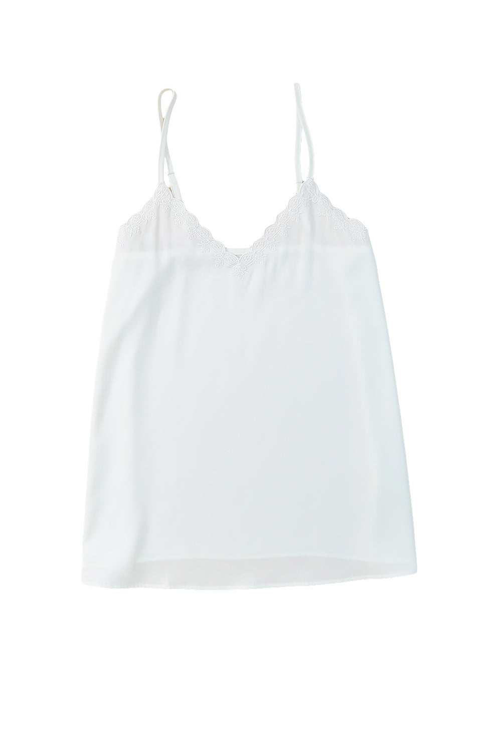 Scalloped V Neck Embroidered Camisole Top