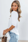 Puff Sleeve Top with Keyhole Back