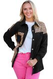 Leopard Print Patchwork Shacket