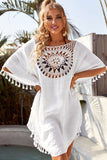 Boho Crochet Tasseled Oversized Beach Cover Up