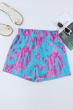 Abstract Print Elastic Waist Pocket Wide-Leg Shorts