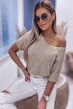 Short Sleeve Knitted Sweater Top