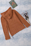 Drawstring Knit Hooded Sweater