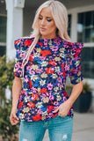 Floral Print Ruffle Peplum Top