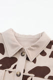 Cow Spots Printed Corduroy Shacket